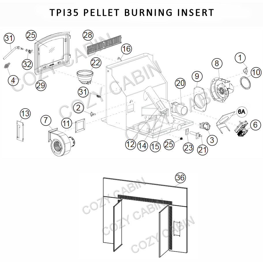 Timberwolf Pellet Burning Insert (TPI35) #TPI35